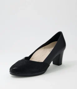 Denzil2 Black Scale Suede Leather Heels