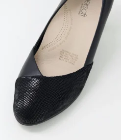 Denzil2 Black Scale Suede Leather Heels