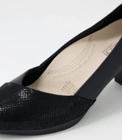 Denzil2 Black Scale Suede Leather Heels