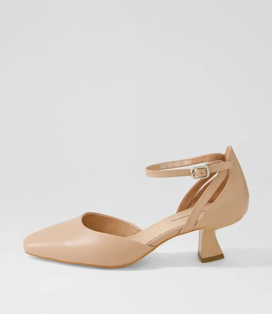 Deone Dark Nude Leather Heels