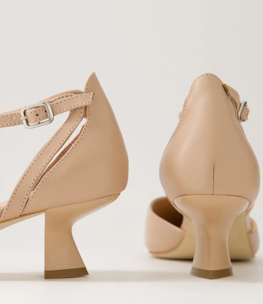 Deone Dark Nude Leather Heels