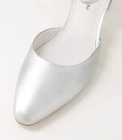 Deone Silver Leather Heels