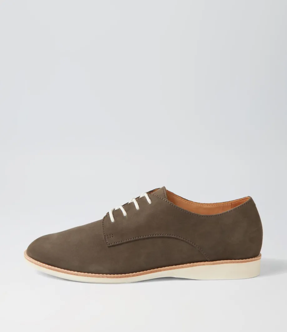 Derby Supersoft Peat Nubuck Lace Up Flats
