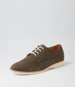 Derby Supersoft Peat Nubuck Lace Up Flats
