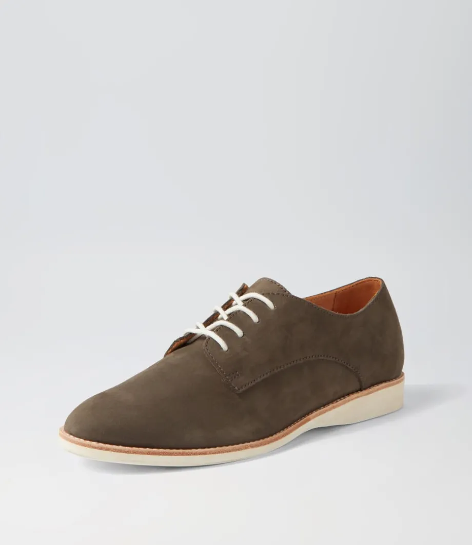 Derby Supersoft Peat Nubuck Lace Up Flats
