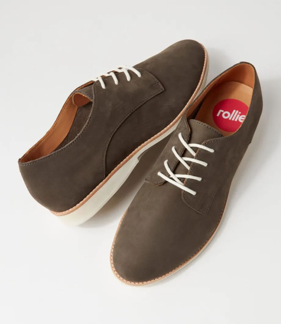 Derby Supersoft Peat Nubuck Lace Up Flats
