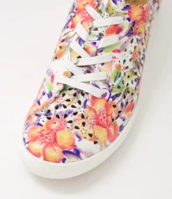 Dima Xf Orange Floral Leather Sneakers