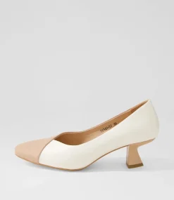 Dinah Dark Nude Ivory Leather Heels