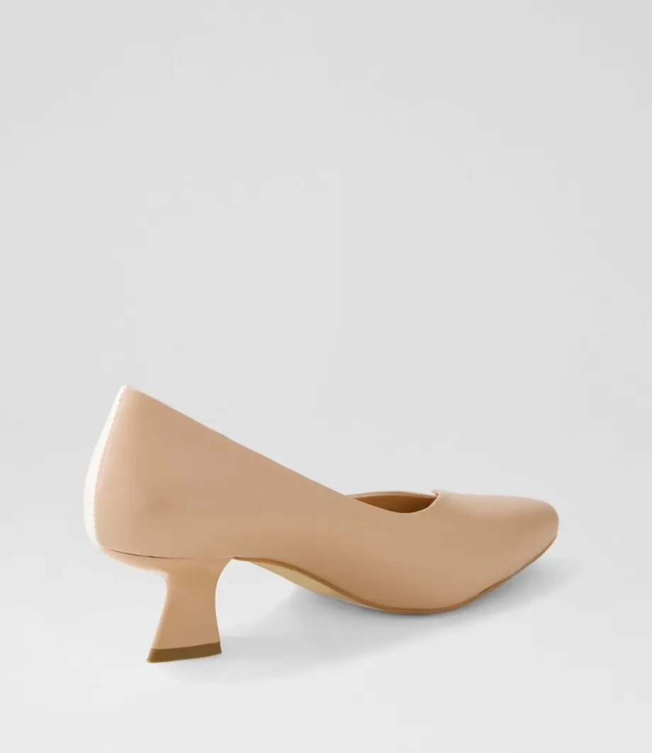 Dinah Dark Nude Ivory Leather Heels