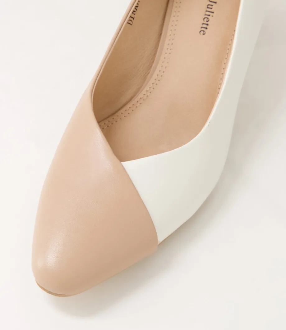 Dinah Dark Nude Ivory Leather Heels