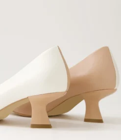 Dinah Dark Nude Ivory Leather Heels