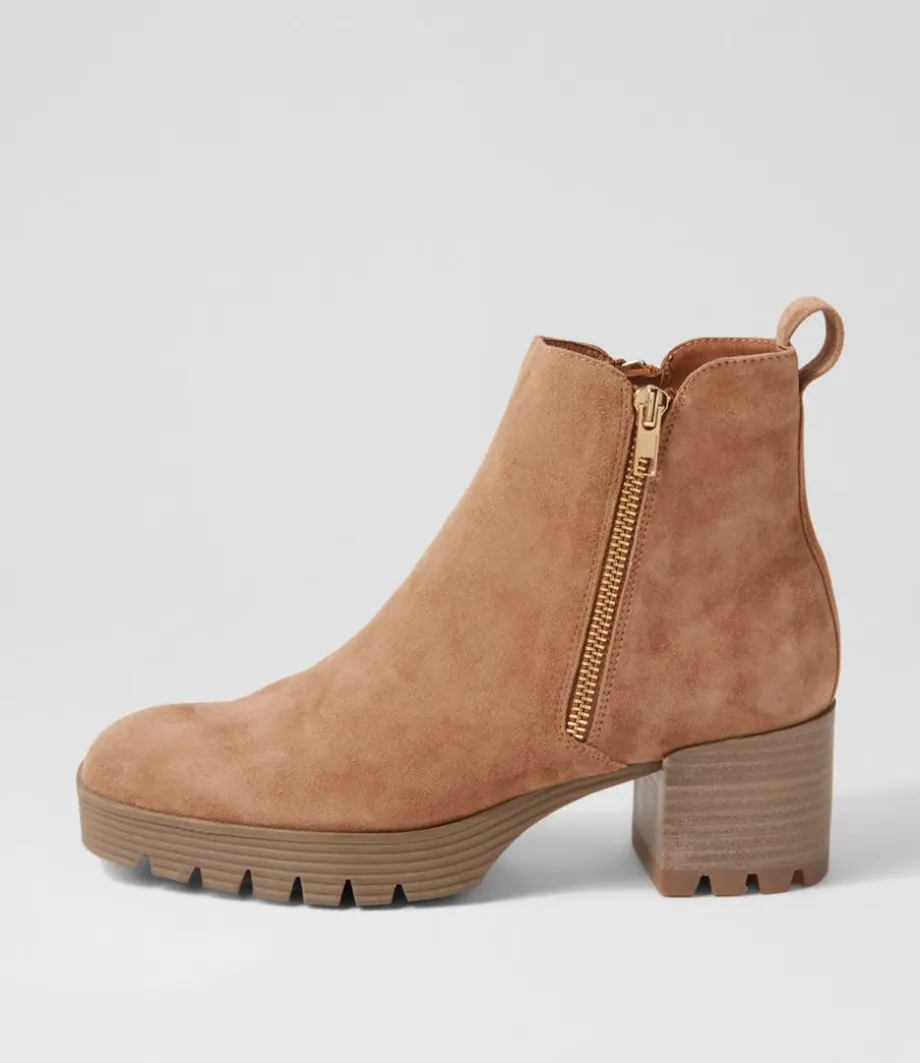 Dinis Light Choc Suede Ankle Boots