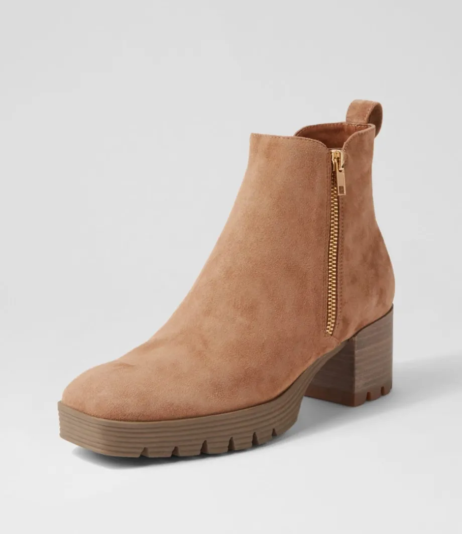 Dinis Light Choc Suede Ankle Boots
