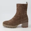 Dippy Dark Taupe Suede Ankle Boots