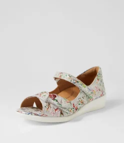 Disco W Wild Flower Leather Sandals