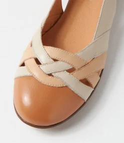 Doddo Dark Tan Camel Multi Ballet Flats