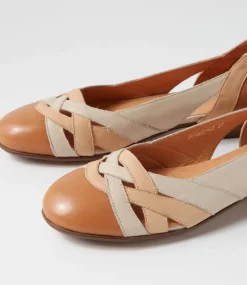 Doddo Dark Tan Camel Multi Ballet Flats