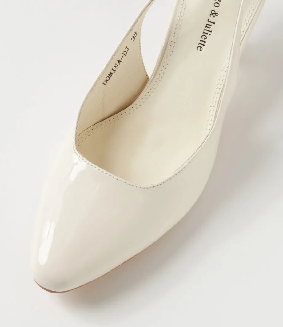 Domina Ivory Patent Leather Heels