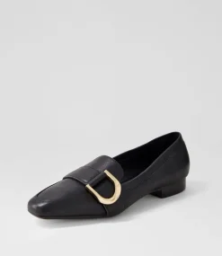 Dorys Black Leather Loafers