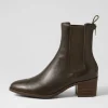 Dowell Dark Olive Choc Leather Chelsea Boots