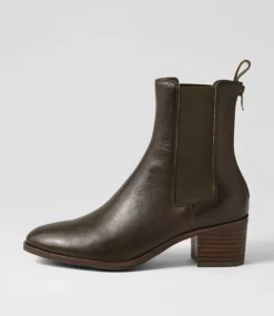 Dowell Dark Olive Choc Leather Chelsea Boots