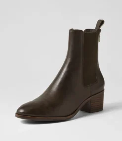 Dowell Dark Olive Choc Leather Chelsea Boots