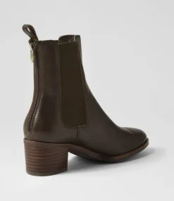 Dowell Dark Olive Choc Leather Chelsea Boots