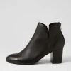 Duriel Black Leather Ankle Boots