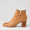 Duriel Dark Tan Natural Heel Leather Ankle Boots