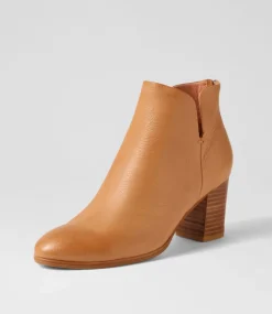 Duriel Dark Tan Natural Heel Leather Ankle Boots
