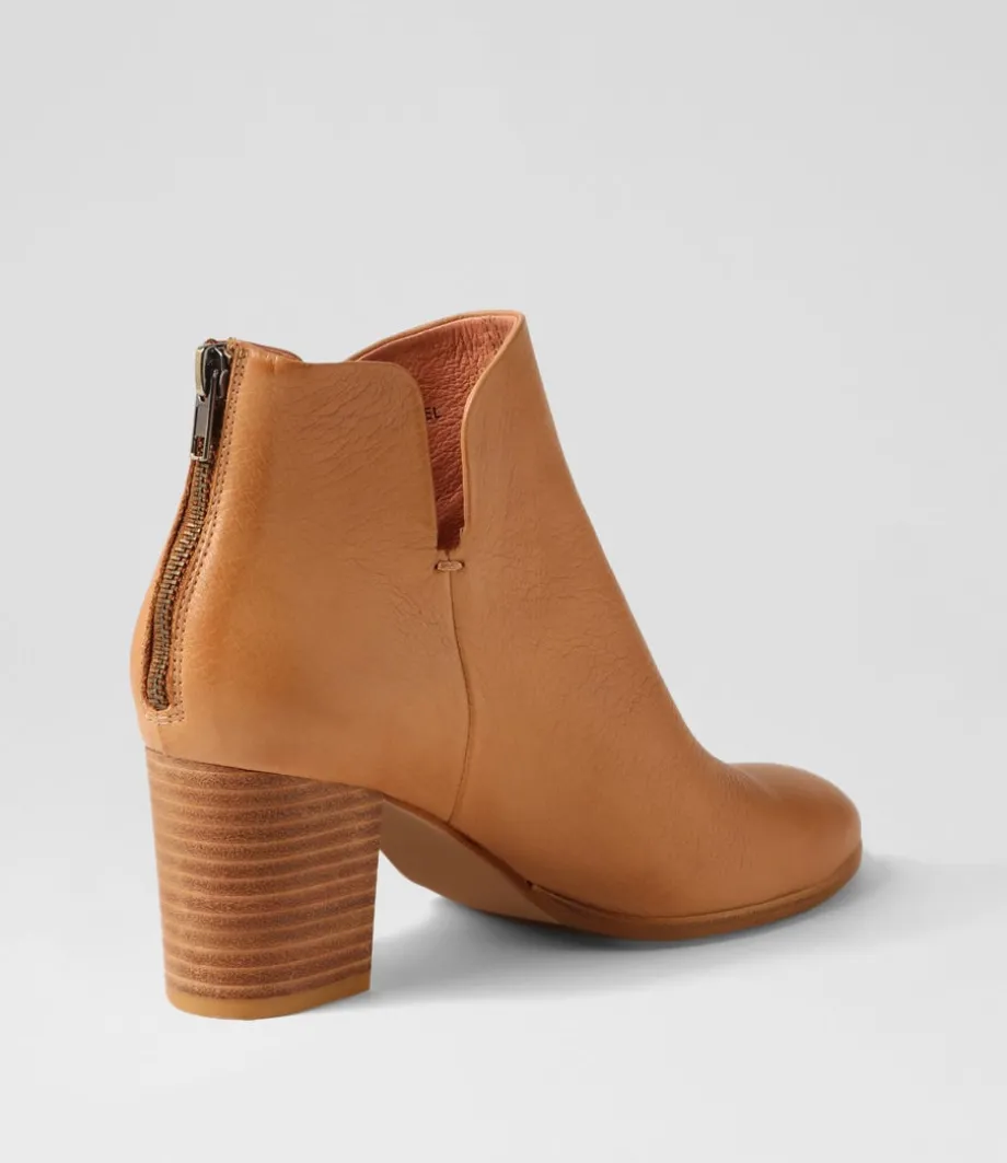 Duriel Dark Tan Natural Heel Leather Ankle Boots