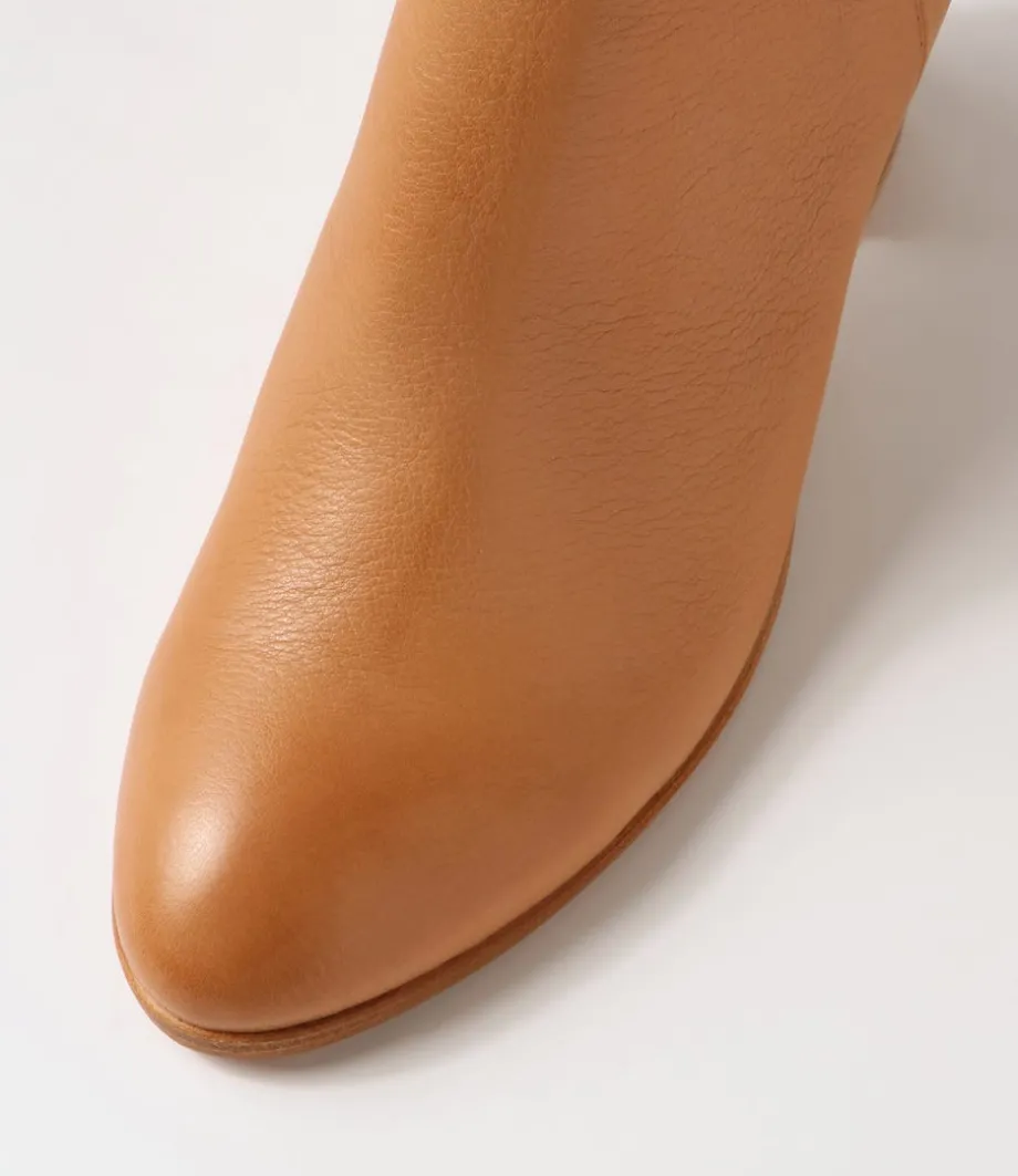 Duriel Dark Tan Natural Heel Leather Ankle Boots