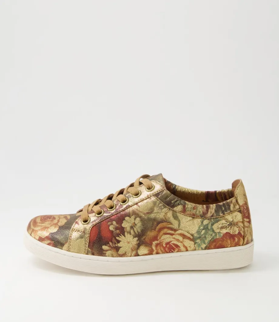 Durst Vintage Metal Floral Leather Sneakers