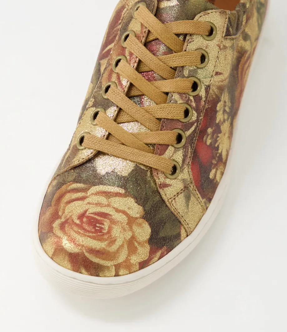Durst Vintage Metal Floral Leather Sneakers