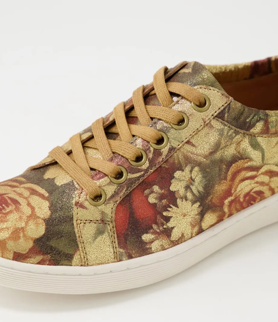 Durst Vintage Metal Floral Leather Sneakers