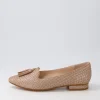 Dustu Rose Gold Cut Leather Loafers