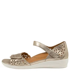 Dusty W Pale Gold Leather