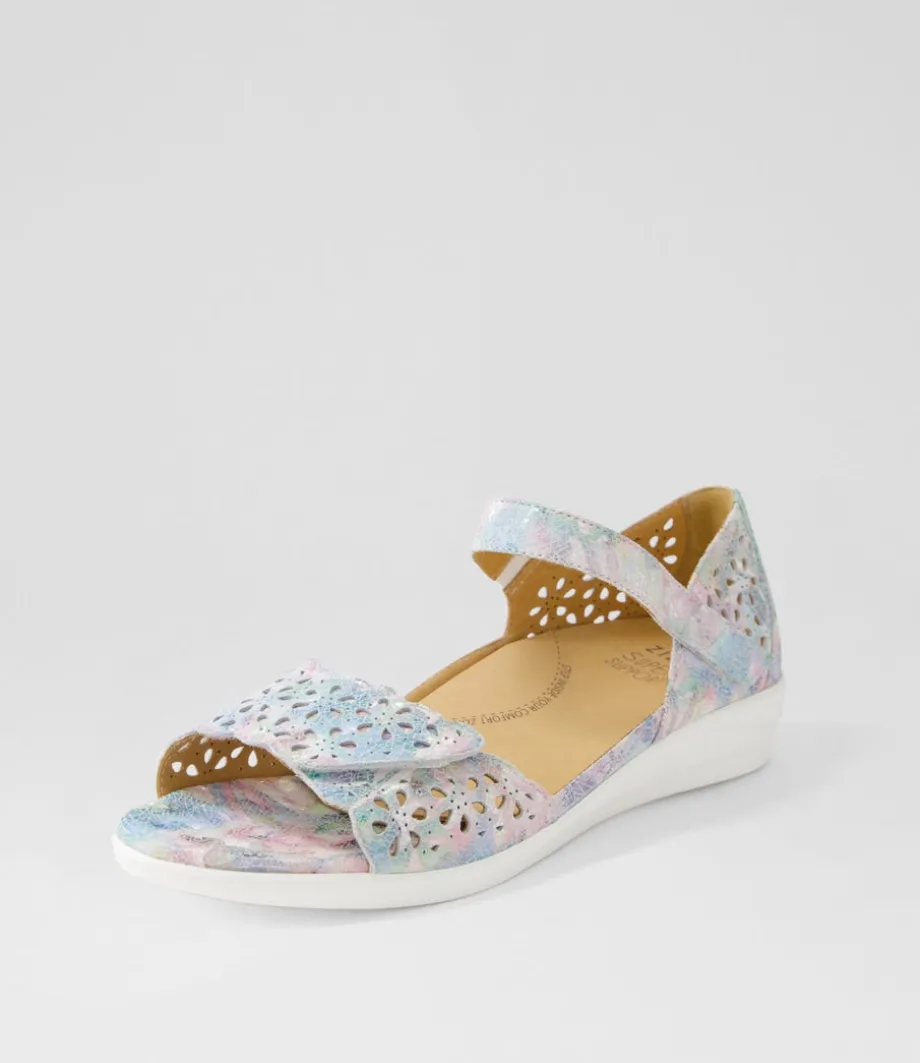 Dusty W Pastel Metal Leather Sandals