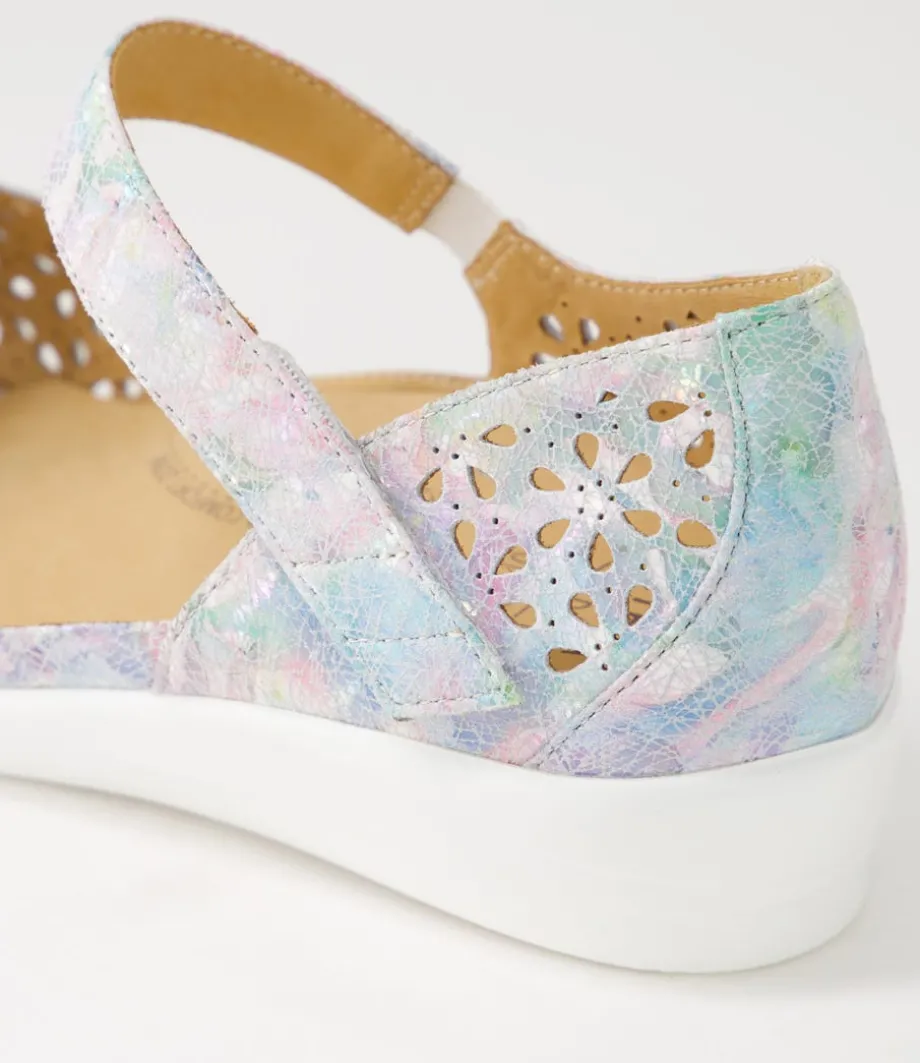 Dusty W Pastel Metal Leather Sandals