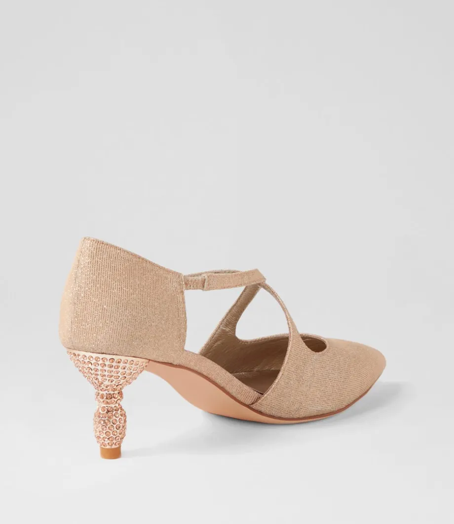 Electrik Champagne Sparkle Fabric Heels