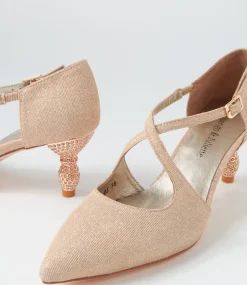 Electrik Champagne Sparkle Fabric Heels