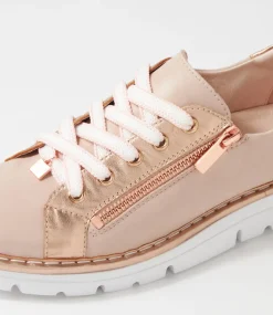 Elos Dusty Pink Pale Rose Gold Leather Sneakers