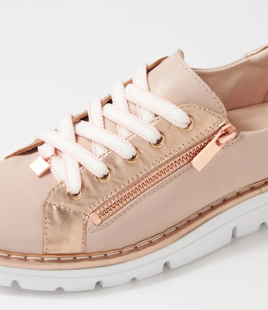 Elos Dusty Pink Pale Rose Gold Leather Sneakers