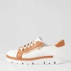 Elos White Dark Tan Leather Sneakers