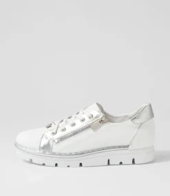 Elos White Silver Leather Sneakers