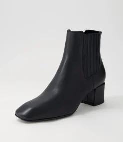Elsea Black Leather Chelsea Boots