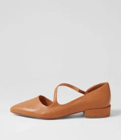 Endre Dark Tan Leather Mary Janes