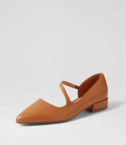 Endre Dark Tan Leather Mary Janes