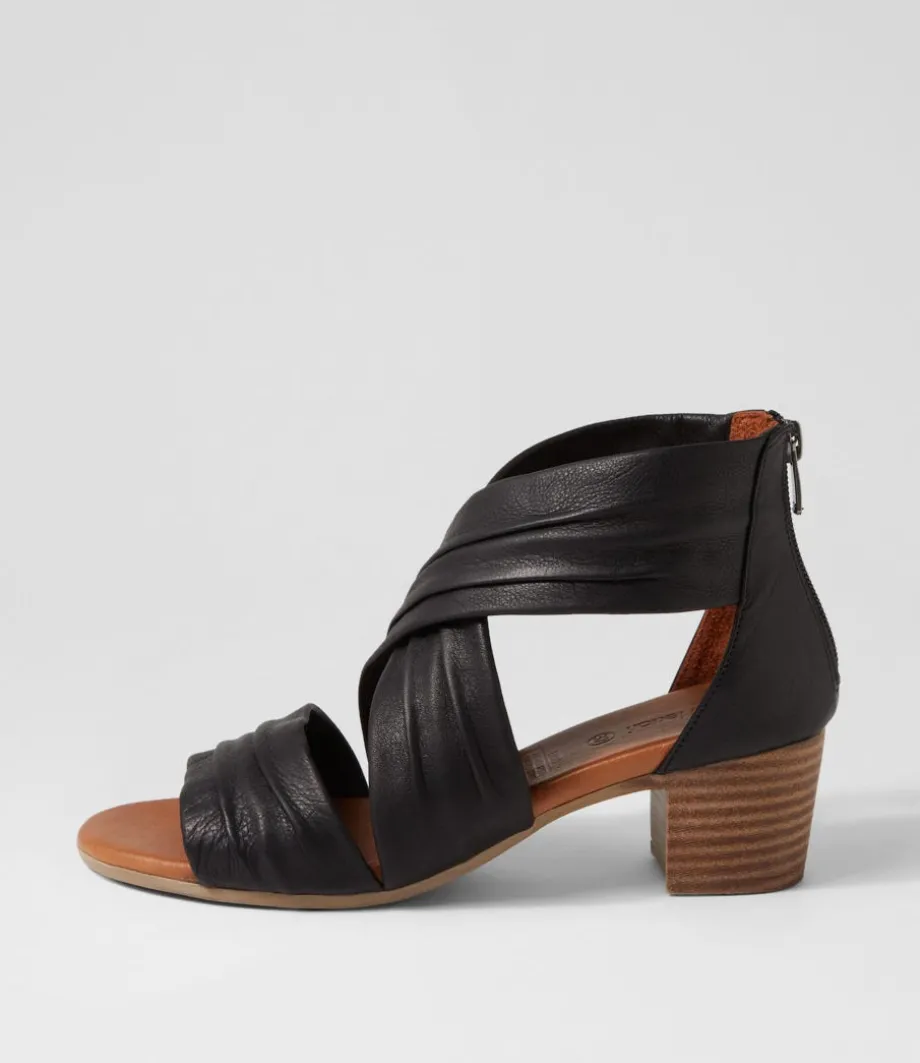 Enko Black Leather Sandals