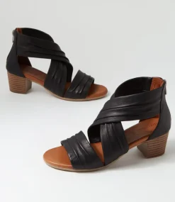 Enko Black Leather Sandals